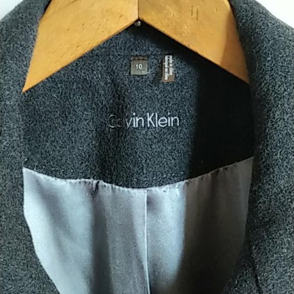 Calvin Klein grey wool peacoat, size 10 - Picture 2 of 4